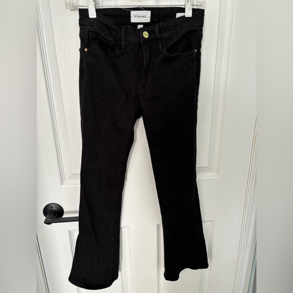 FRAME Le Crop Mini Boot Jeans Size 24 Black - Picture 4 of 8